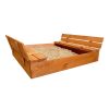 Ladă cu nisip din lemn PRO, cu acoperiș convertibi în bancăl, 120x124x21