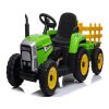 Tractor electric pentru copii cu remorcă, verde
