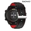 Ceas inteligent Safako SWP55  negru, curea neagră cu cusătură roșie
